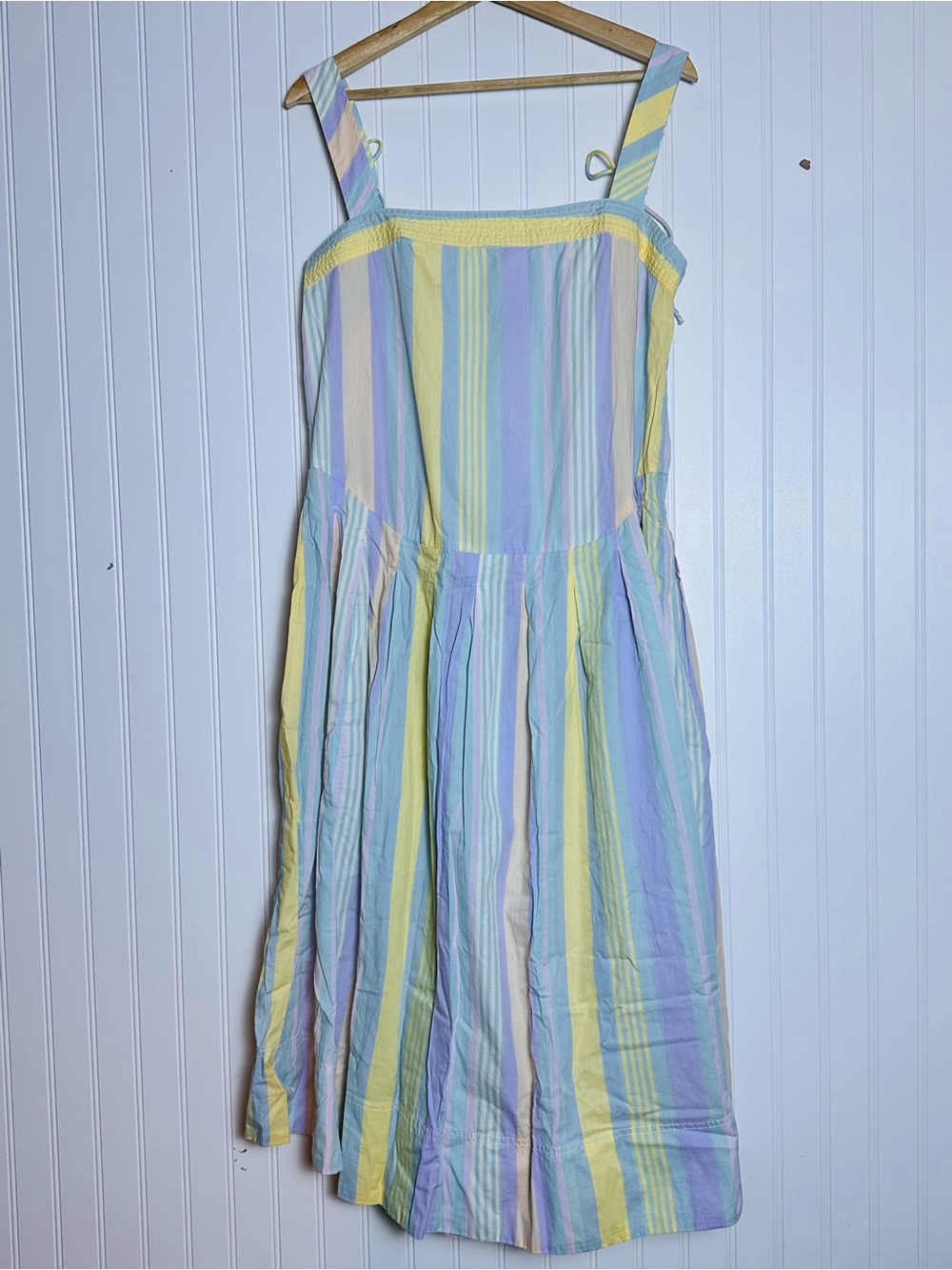 Free People Primavera Stripe Midi Dress Cotton Size M Adjustable Strap Casual - Picture 6 of 9